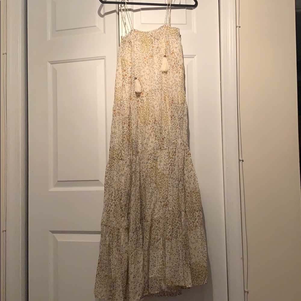 Storia GISELE COTTON FLORAL TIERED TASSEL DRESS